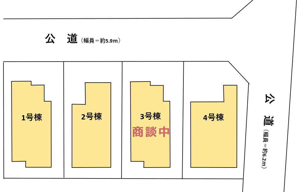 仙台市太白区郡山の新築分譲一戸建て住宅「シアンズコート郡山VII」1号地2号地区画図
