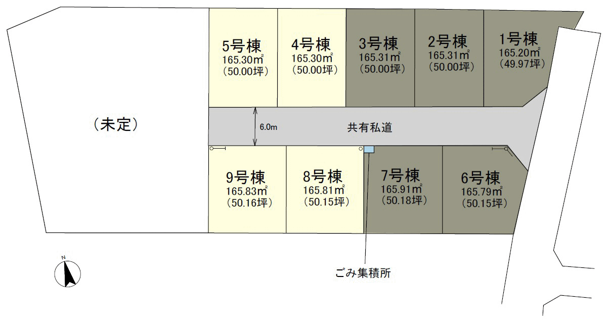 宮城県仙台市太白区中田町の新築分譲一戸建て住宅・建売「フォリア中田町」区画図