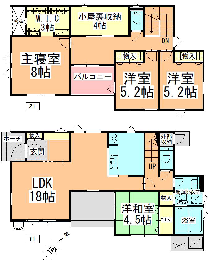 フォリア多賀城八幡セカンドステージ　13号地外観間取り