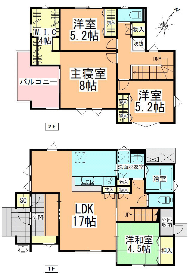 フォリア多賀城八幡セカンドステージ　14号地外観間取り