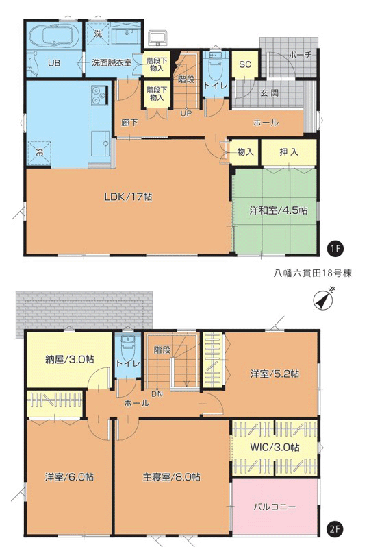 フォリア多賀城八幡セカンドステージ　18号地外観間取り
