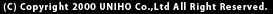 copyright2000 UNIHO Co.,Ltd All Right Reserved