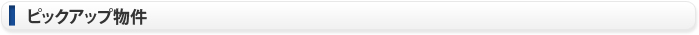 ピックアップ物件（リノベーションマンション・新築マンション・新築一戸建て・分譲住宅）