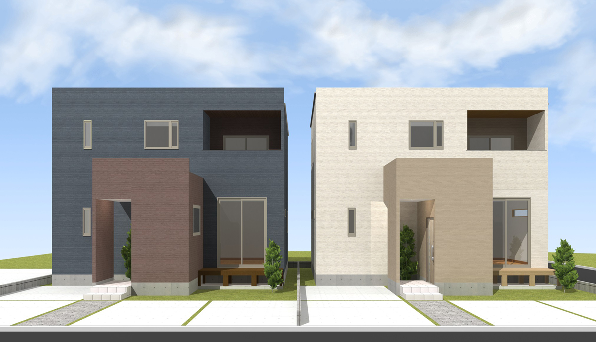 名古屋市北区の新築分譲一戸建て住宅「フォリア北区中味鋺」のCD棟外観イメージ
