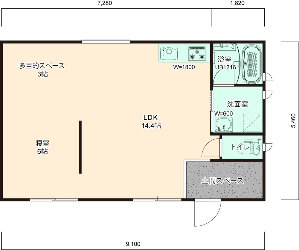 岐阜県多治見市の新築分譲一戸建て住宅・平屋「フォリア多治見スタイル」の間取り