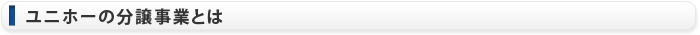 ユニホーの分譲事業とは